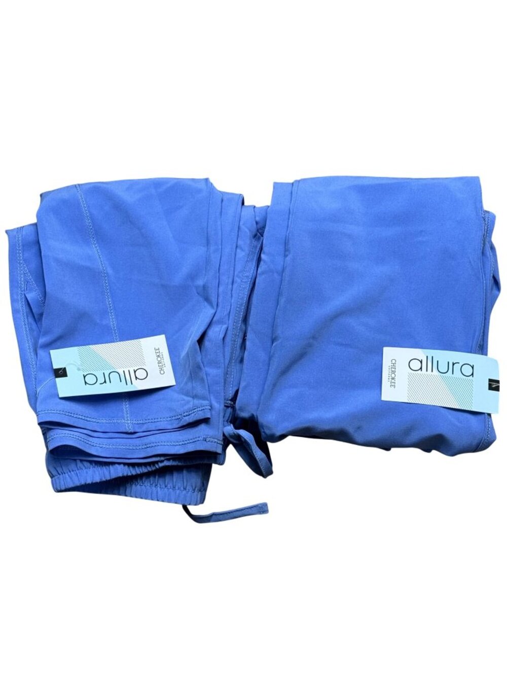 Allura Womens Jogger Scrub Pants Xxs Blue Polyester Spandex Stretch Pockets